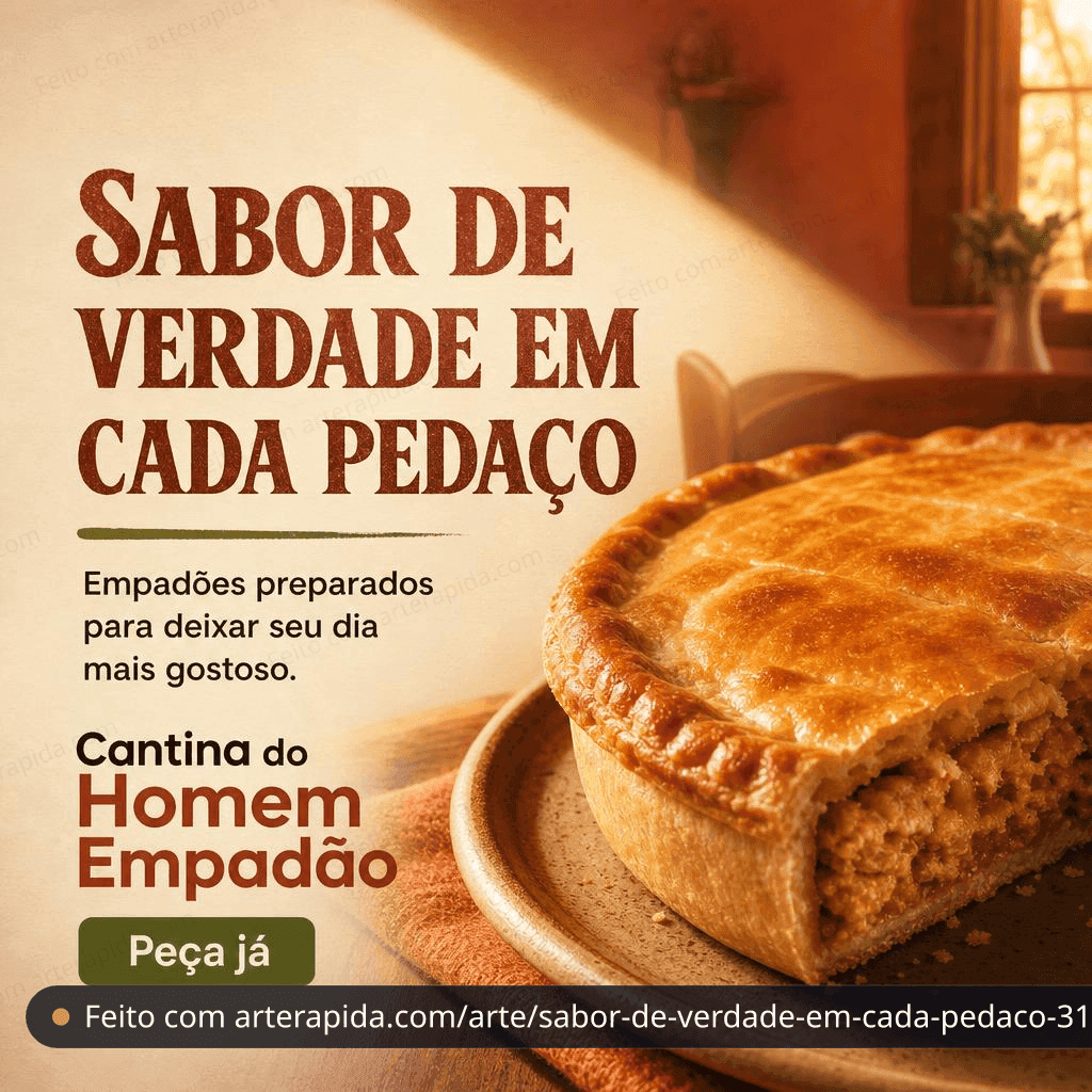Sabor de verdade em cada pedaço — Geral · ArteRápida
