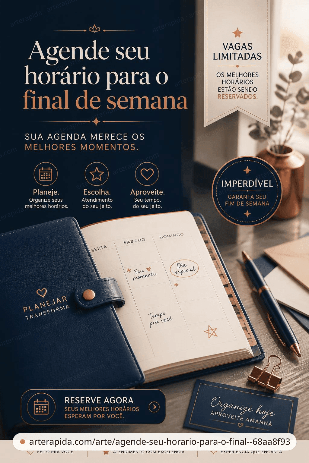 Agende seu horário para o final de semana · ArteRápida