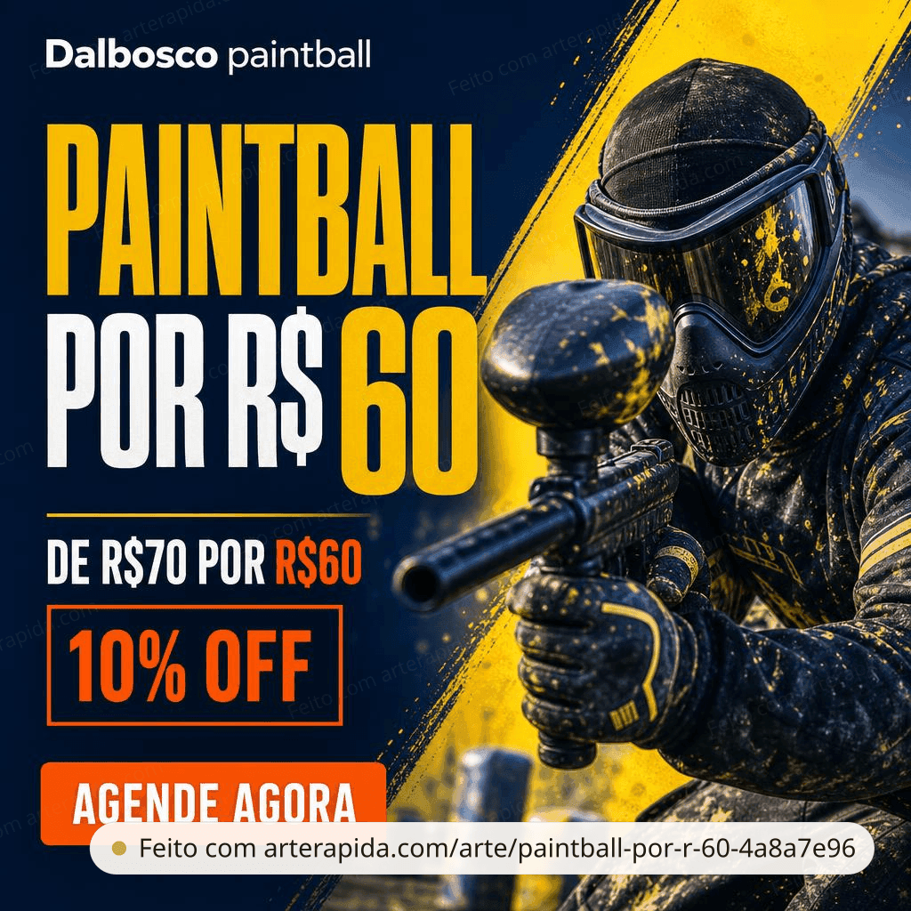 Paintball por R$ 60 — Promoção · ArteRápida