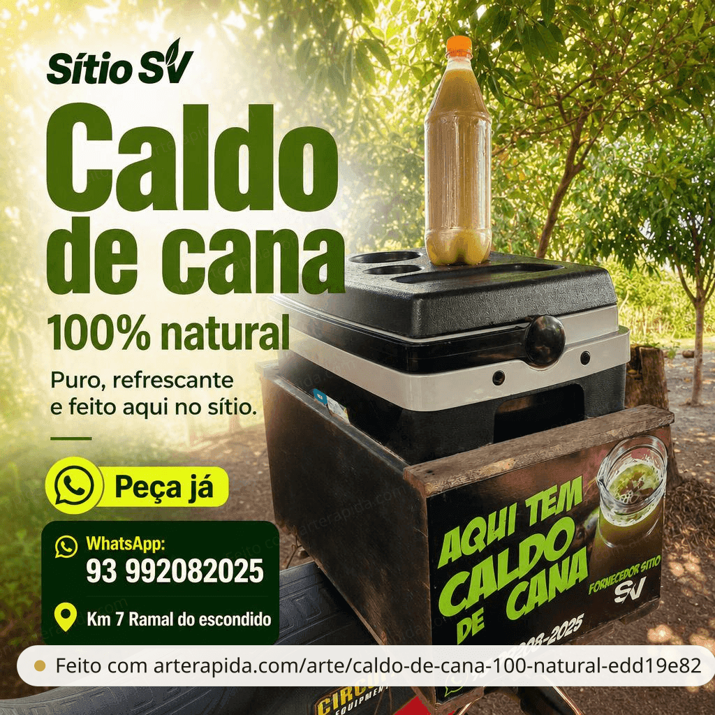 Caldo de cana 100% natural · ArteRápida